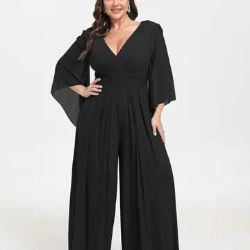 Plus Size V-Neck  Jumpsuit
