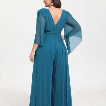 Plus Size V-Neck  Jumpsuit