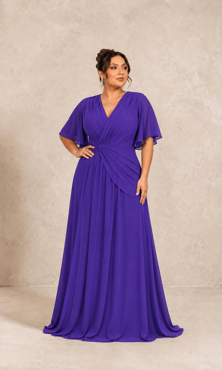 Plus-Size Dress  with Draped Waist