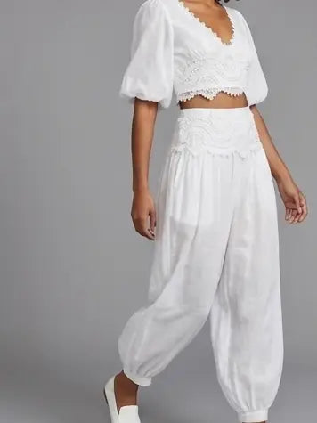 White Lace  Crop Top