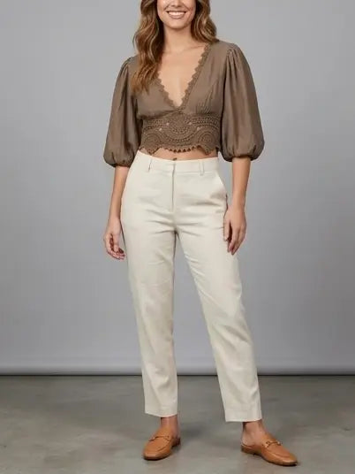 Chocolate Lace  Crop Top