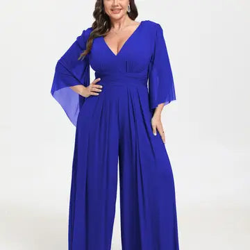 Plus Size V-Neck  Jumpsuit