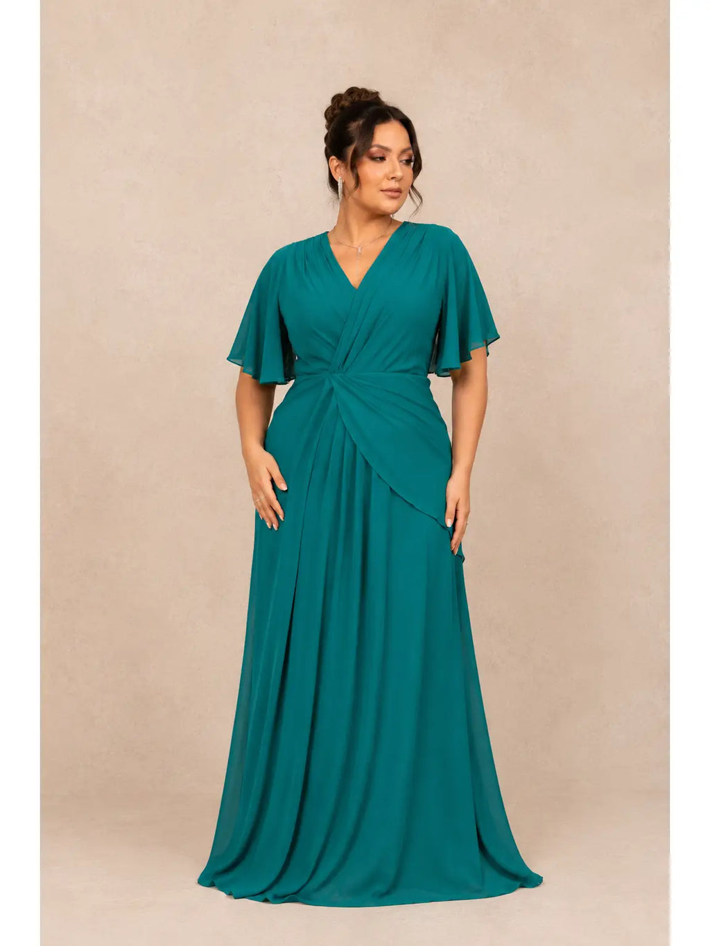 Plus-Size Dress  with Draped Waist