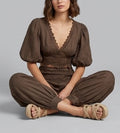 Chocolate Lace  Crop Top