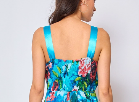 Long Blue Floral Dress
