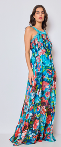 Long Blue Floral Dress