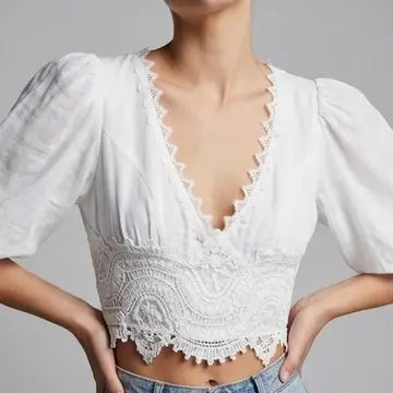 White Lace  Crop Top