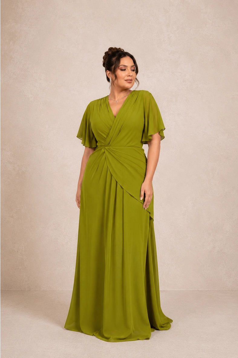 Plus-Size Dress  with Draped Waist