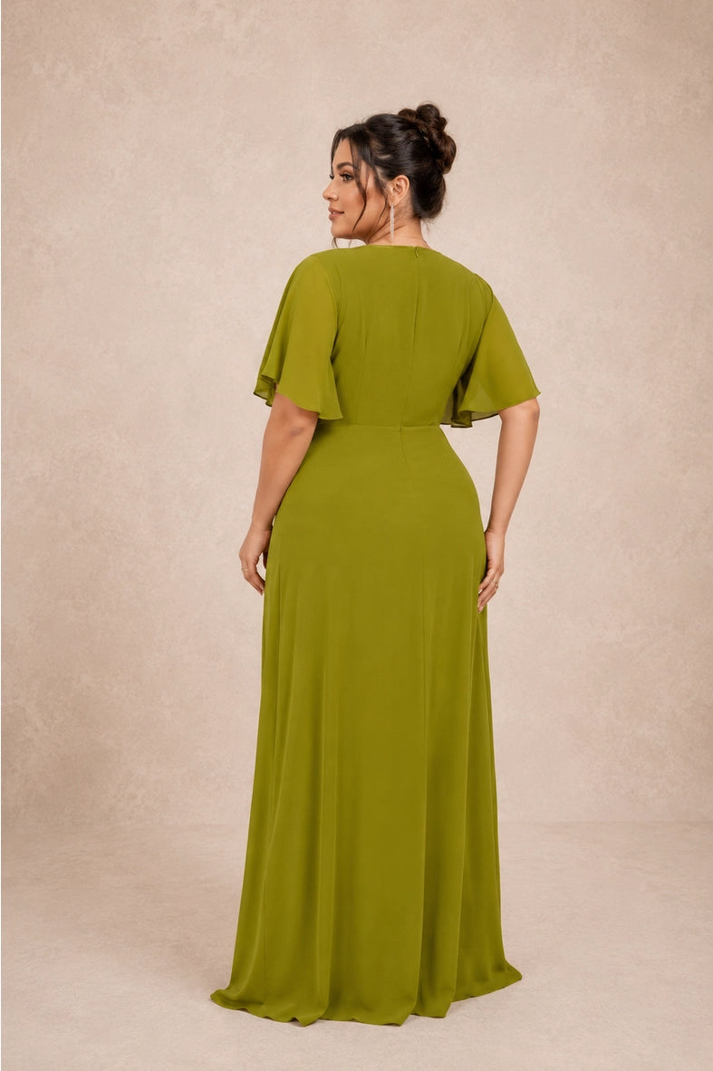 Plus-Size Dress  with Draped Waist
