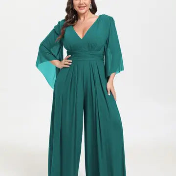 Plus Size V-Neck  Jumpsuit